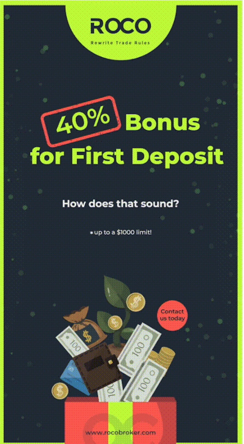 Roco Broker - 40% First Deposit Bonus